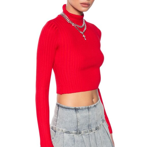 Xena WHITE: Cropped & Textured Long Sleeve Top Small - Picture 3 of 5